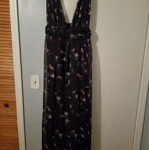 GORGEOUS Navy Blue with Flowers formal Gown